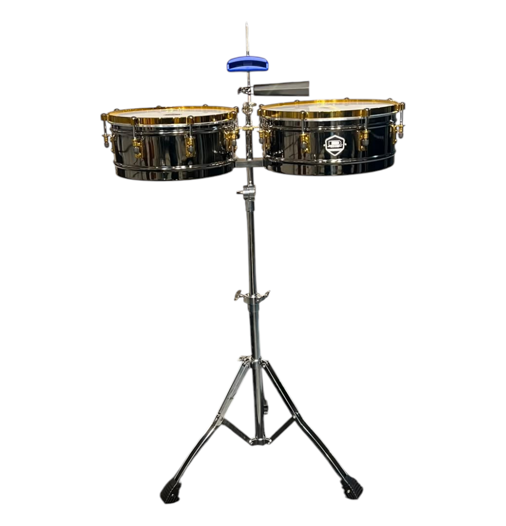 TIMBALE D-ONE 14 E 15 DPT700 ARO DOURADO C/COWBELL,BLOCO E SUPORTE