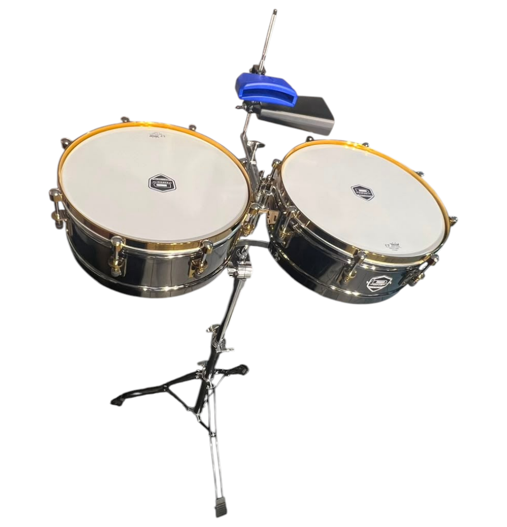 TIMBALE D-ONE 14 E 15 DPT700 ARO DOURADO C/COWBELL,BLOCO E SUPORTE - Imagem 2